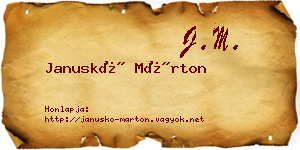 Januskó Márton névjegykártya