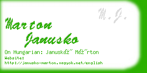 marton janusko business card